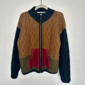 Vtg Cambridge Dry Goods Boiled Wool Mens M Brown Cardigan Jacket Academia Preppy